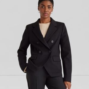 NWT QUINCE Ultra Stretch Ponte Double Breasted Blazer In Black Medium